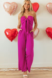 MQTIME  -  Tied Tube Wide Leg Jumpsuit