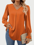 MQTIME  -  V-Neck Flounce Sleeve Top