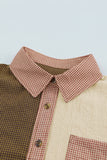 MQTIME  -  Contrast Plaid Button Down Long Sleeve Shirt
