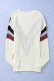 MQTIME  -   Contrast Dropped Shoulder Long Sleeve Sweater