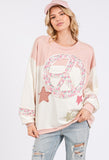 MQTIME  -  SAGE + FIG Peace & Star Patch Contrast Round Neck Sweatshirt