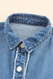 MQTIME  -   Raw Hem Color Block Denim Jacket