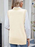 MQTIME  -  Buttoned Round Neck Sweater Vest