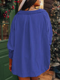 MQTIME  -  Johnny Collar Three-Quarter Sleeve Blouse