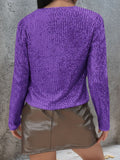 MQTIME  -  Full Size Sequin Open Front Cropped Jacket