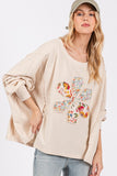 MQTIME  -  SAGE + FIG Flower Patch Dropped Shoulder Oversize Top
