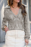MQTIME  -  Hollow Out Johnny Collar Sweater