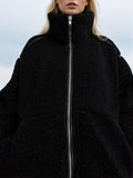 MQTIME  -   Zip Up Turtleneck Long Sleeve Plush Jacket
