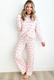 MQTIME  -  Santa Print Long Sleeve Top and Pants Lounge Set