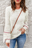 MQTIME  -  Pilling Detail Round Neck Long Sleeve Sweater
