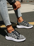 MQTIME  -  Floral Round Toe Sneakers with Zip
