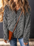 MQTIME  -  Fuzzy Zip Up Long Sleeve Jacket