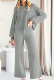 MQTIME  -  Round Neck Long Sleeve Top and Pants Set