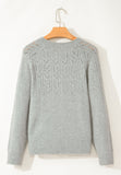 MQTIME  -  Openwork Button Down Long Sleeve Cardigan