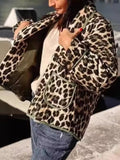 MQTIME  -  Leopard Open Front Long Sleeve Outerwear