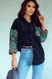 MQTIME  -  Pocketed Geometric Collared Neck Shacket