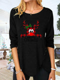 MQTIME  -  Full Size Reindeer Round Neck Long Sleeve T-Shirt