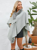 MQTIME  -  Fuzzy Trim Open Front Poncho