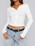MQTIME  -  Button Down Long Sleeve Top
