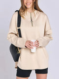 MQTIME  -  Quarter Zip Long Sleeve Hoodie