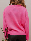 MQTIME  -  XOXO Round Neck Drop Shoulder Sweater