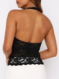 MQTIME  -  Lace Backless Halter Neck Cami