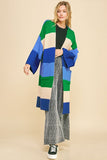 MQTIME  -   Color Block Kimono Sleeve Open Front Cardigan