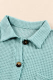 MQTIME  -   Waffle-Knit Collared Neck Long Sleeve Shirt