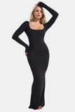 MQTIME  -  Basic Bae Built-In Shapewear Square Neck Long Sleeve Maxi Dress