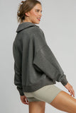 MQTIME  -  Umgee Johnny Collar Dropped Shoulder Sweatshirt