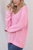 MQTIME  -  V-Neck Drop Shoulder Sweater