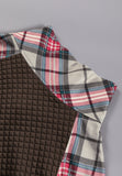 MQTIME  -   Plaid Half Zip Long Sleeve Sweatshirt