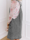 MQTIME  -  Wide Strap Button Down Denim Overall Dress