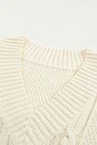 MQTIME  -  Cable-Knit V-Neck Sweater Vest