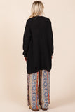 MQTIME  -   Mittoshop Open Front Long Sleeve Longline Cardigan