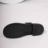 MQTIME  -  Elegant Black Mary Jane - Chic Comfort Women's Shoes with Golden Buckle, Round Toe, and Comfortable Rubber Sole - Versatile All-Season PU Cover Flats, Ladies Shoes