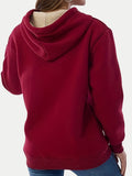MQTIME  -  Drawstring Long Sleeve Hoodie with Kangaroo Pocket
