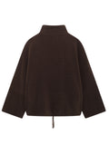 MQTIME  -   Turtleneck Zip Up Long Sleeve Plush Jacket