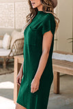 MQTIME  -  Mock Neck Short Sleeve Sweater Dress