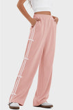 MQTIME  -  Elastic Waist Wide Leg Pants with Pockets