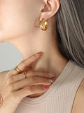 MQTIME  -  Gold-Plated Titanium Steel Huggie Earrings