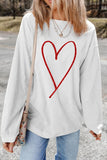 MQTIME  -  Valentine’s Day Glitter Heart Corded Sweatshirt