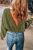MQTIME  -  Cutout Round Neck Long Sleeve Sweatshirt
