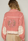 MQTIME  -  POL Crochet Patch Embroidered Button Up Jacket