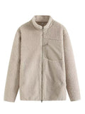 MQTIME  -   Zip Up Long Sleeve Plush Jacket