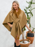 MQTIME  -  Fuzzy Trim Open Front Poncho