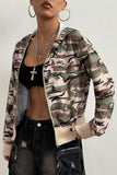 MQTIME  -  Pocketed Camouflage Zip Up Hooded Jacket