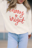 MQTIME  -  MERRY & BRIGHT Round Neck Sweater
