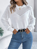 MQTIME  -   Round Neck Long Sleeve Knit Top