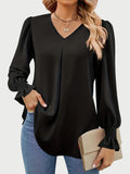 MQTIME  -  V-Neck Flounce Sleeve Top